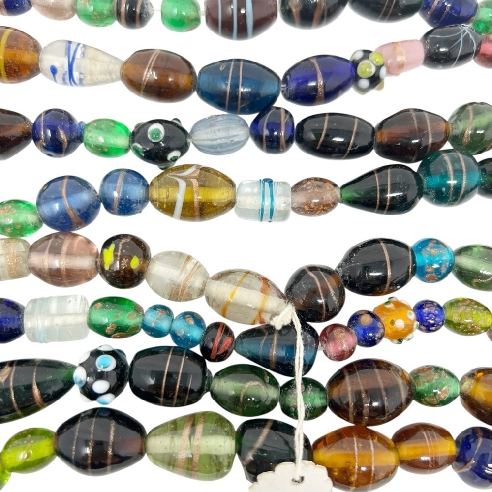 198 PCS ASSORT MIX COLOR GLASS BEADING BEADS 8 STRANDS - Picture 3 of 5